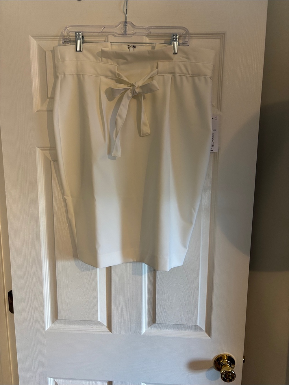 New Women's WhiteTie-Waist Pencil Skirt Size 12